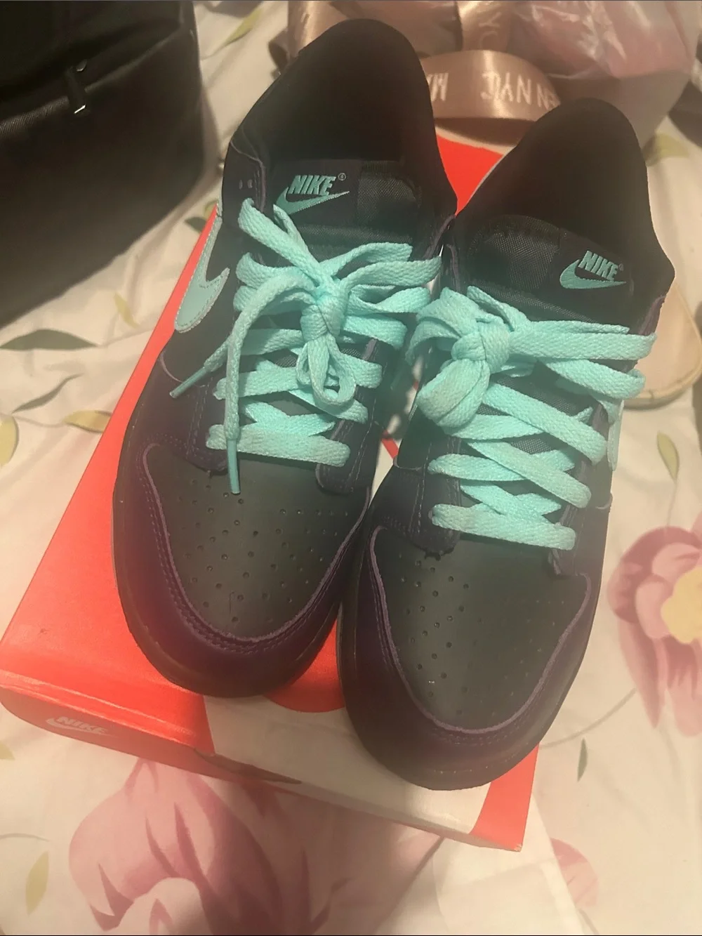 Nike Women’s Sneakers in Black, Teal and Purple